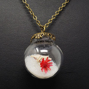 Starfish Beach in a Glass Globe Necklace